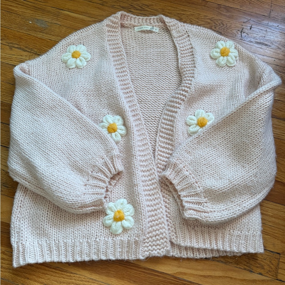 Floral Embroidered Pink Sweater Altar’D State